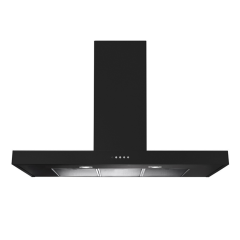 Rangemaster UNBHDS90BL/ 90cm Flat Chimney Hood, Black