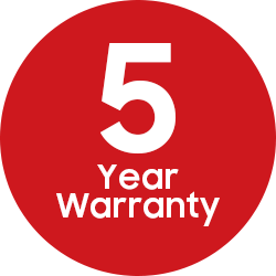 Free 5 Year Waranty Label